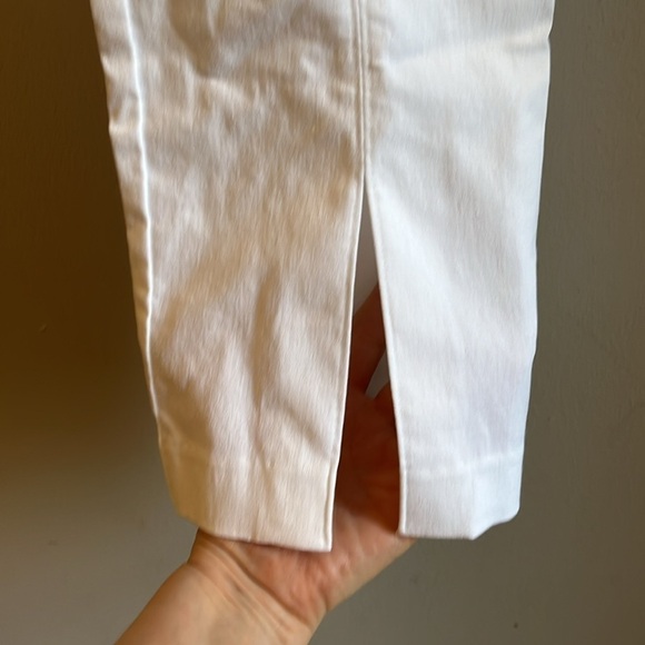 Elliott Lauren Ankle Pants White Control Stretch Size 4 Elastic Waistband - Picture 4 of 8